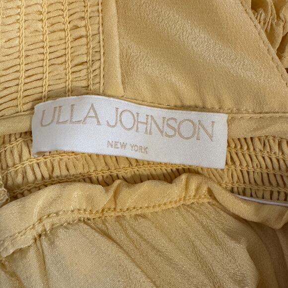Ulla Johnson Dune Violeta Mustard Yellow Silk Maxi Dress Size 6 - Picture 11 of 13